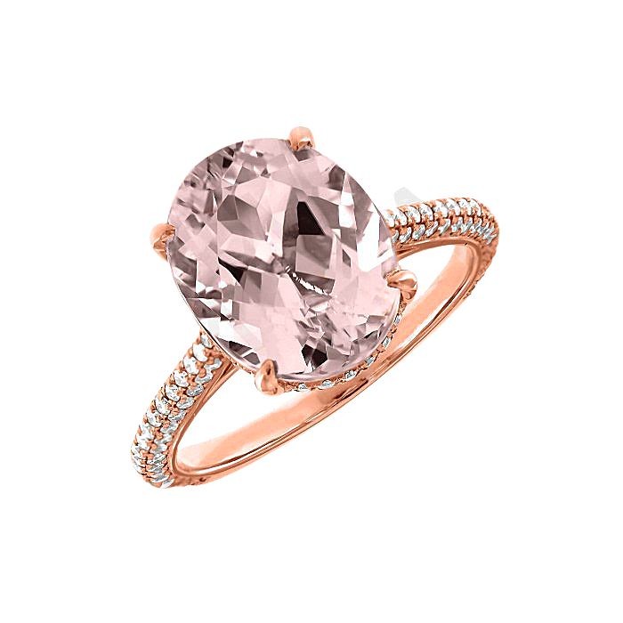 Morganite & Diamond Statement Ring
