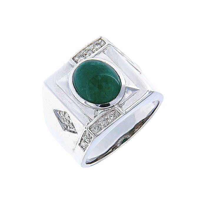 Emerald Diamond Classic Men Ring 