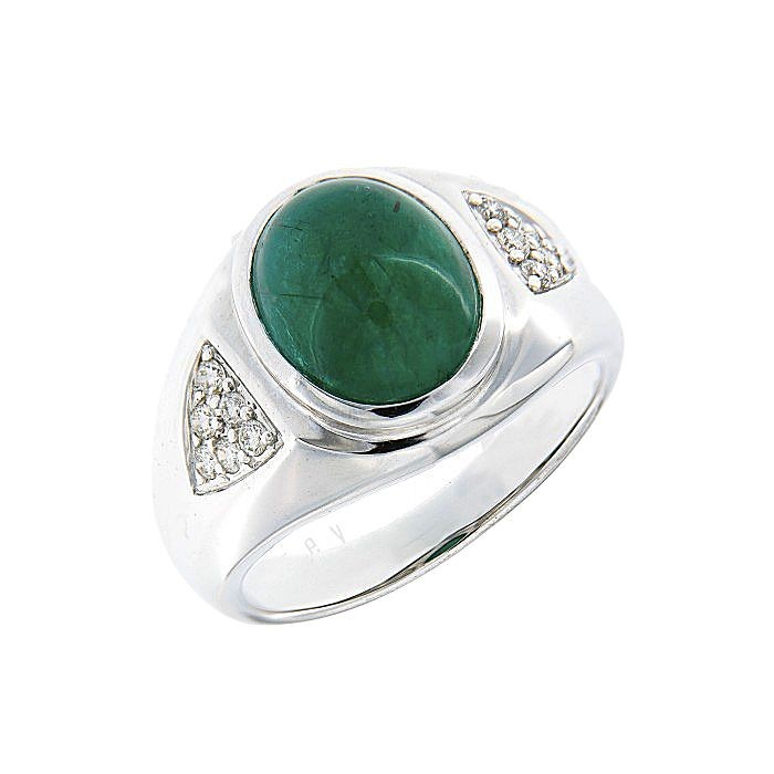 Emerald Diamond Classic Men Ring 