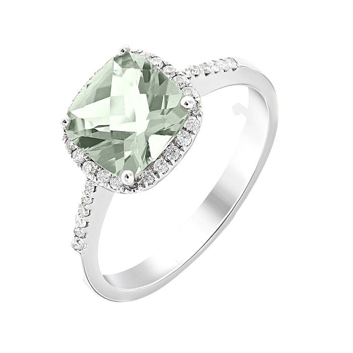 prasiolite diamond ring