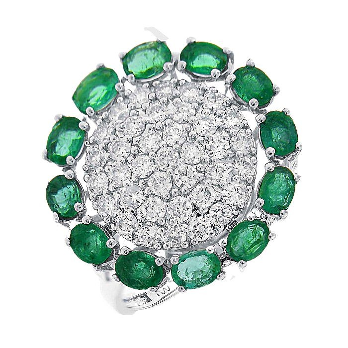 Emerald Diamond Artistic Ring