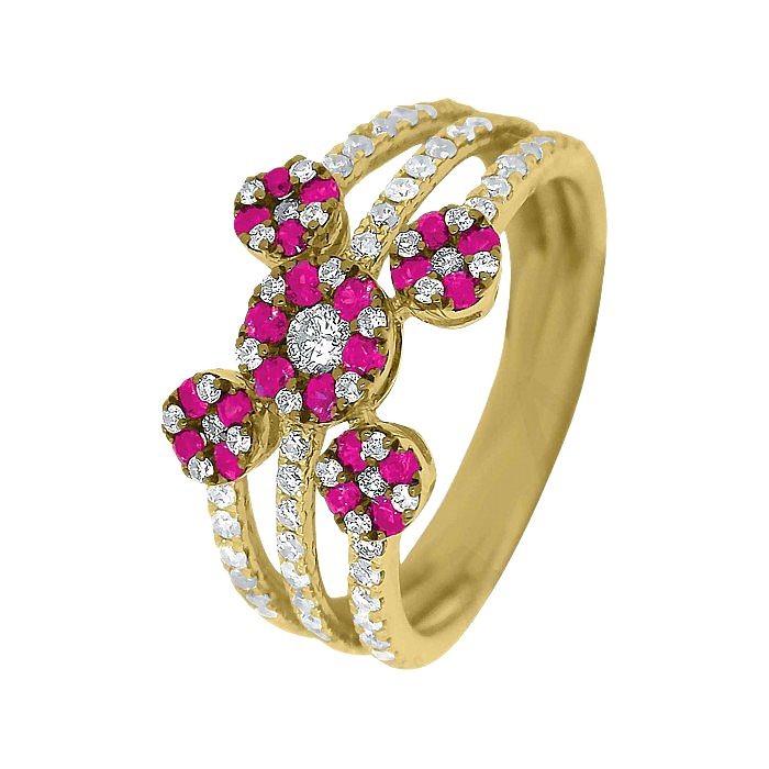 Ruby Diamond Cocktail Ring