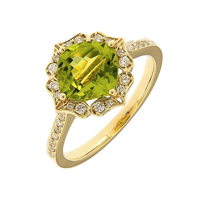 Peridot Diamond Dress Ring