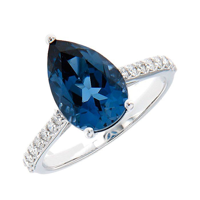  Pear Shape Topaz Diamond Ring