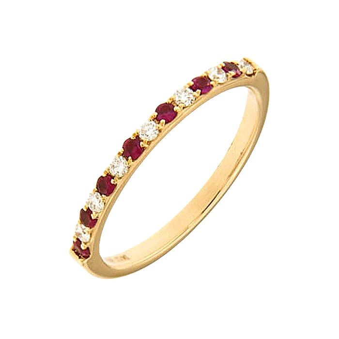 Ruby Diamond Wedding Band