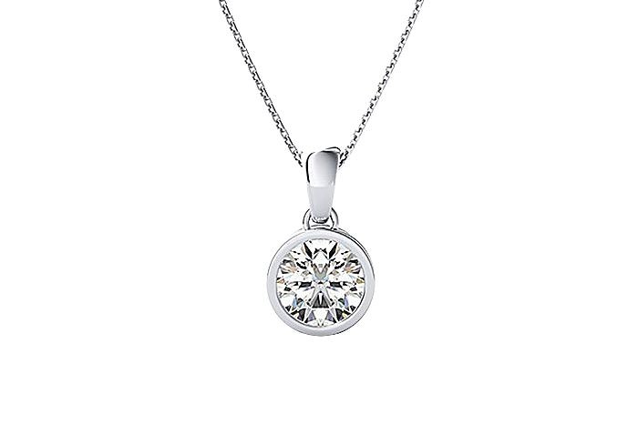 Solitaire Diamond Necklace Round 