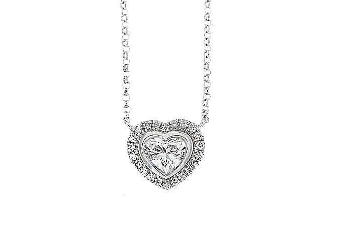 Halo Diamond Heart Shape Necklace