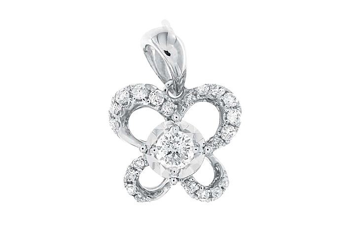 Gold Diamond Floral Pendant