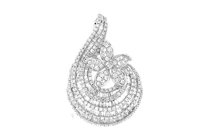  Baguette Diamond Statement Necklace