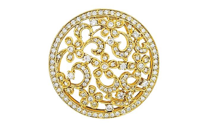 Diamond Floral Statement Pendant 