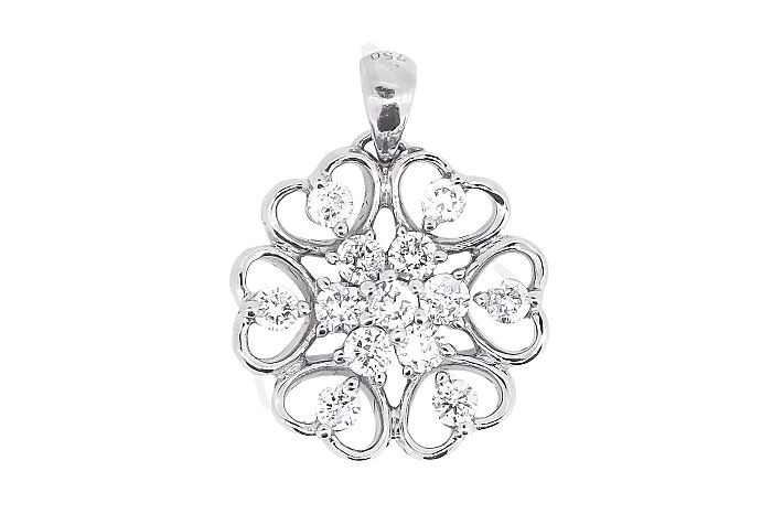 Diamond Floral Pendant