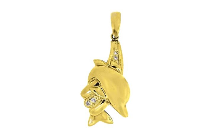 Diamond Dolphin Shape Pendant
