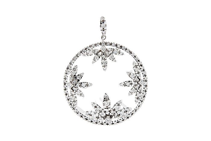 Diamond Round Floral Necklace
