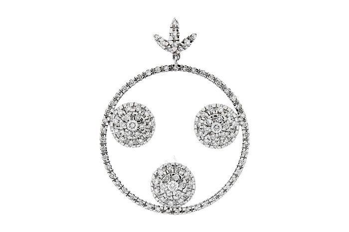 Diamond Floral Round Necklace