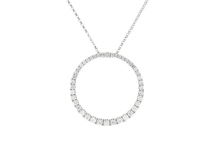 Micropave Circle Minimal Necklace