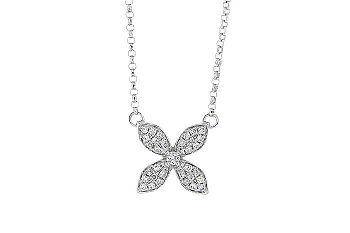  Gold Floral Diamond Necklace