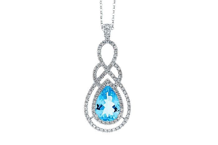 Aquamarine Diamond Fancy Necklace