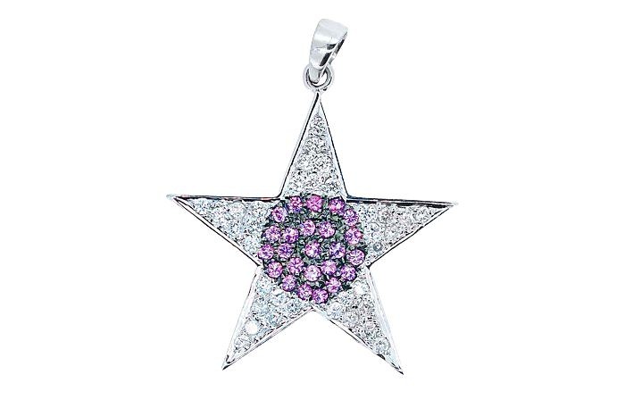sapphire & diamond star pendant