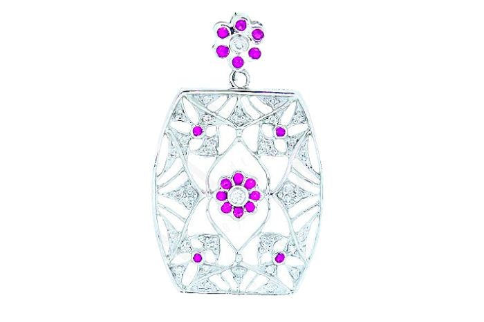 Diamond And Colour Diamond And Colour Stone PendantStone Pendant