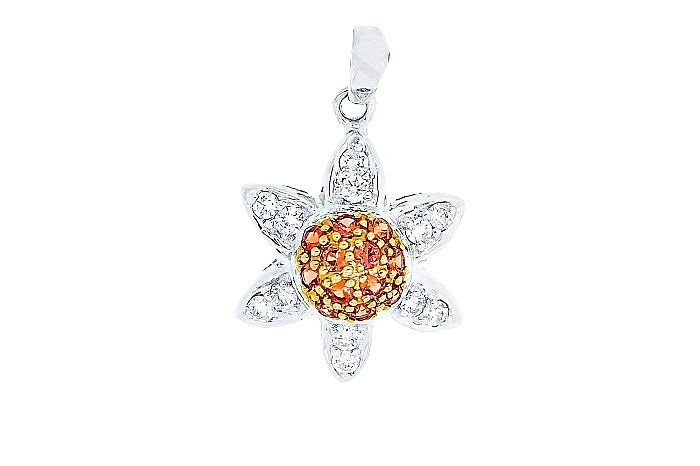 White Gold Diamond And Sapphire Pendant