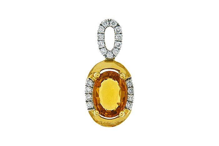 Sapphire Diamond Minimal Pendant