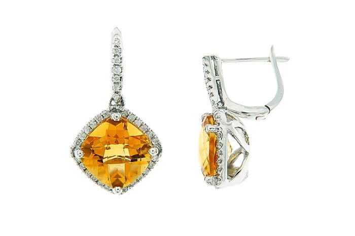 Citrine gold minimal earring