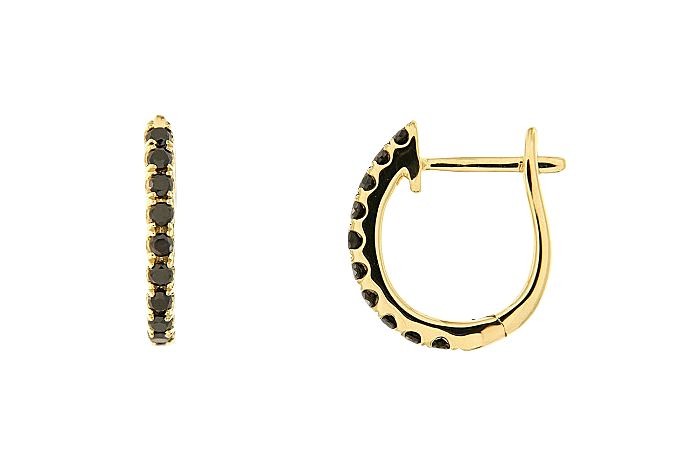 Huggie Black Diamond Eternity Earring 
