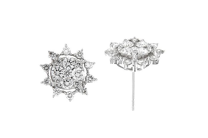 Halo Star Diamond Earring Stud