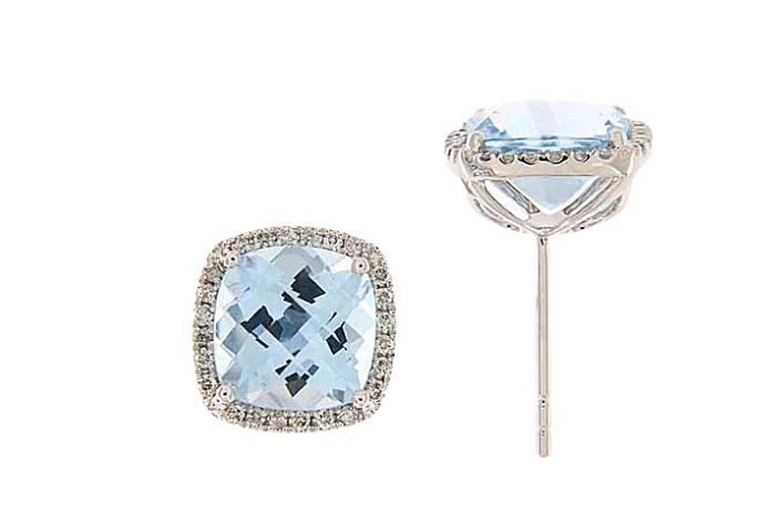 Topaz Diamond Minimal Stud