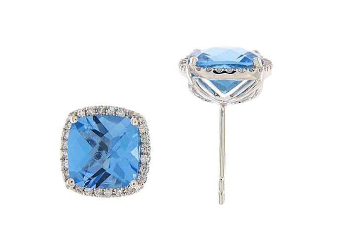 Topaz Diamond Minimal Earring Stud