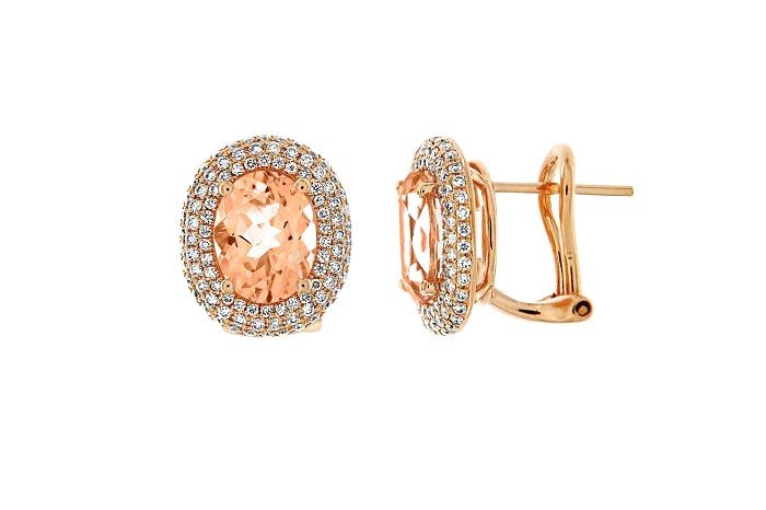 Morganite Diamond Modern Earring