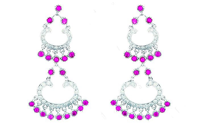 Ruby chandelier Earring
