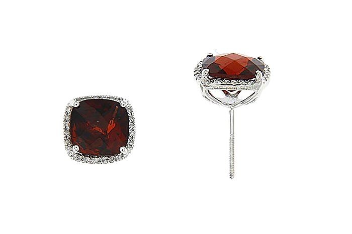 Garnet Diamond Earring