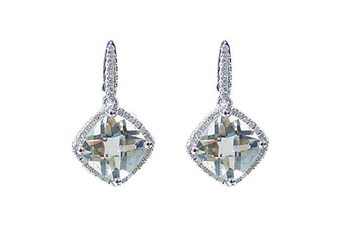 Amethyst Diamond Minimal Earring