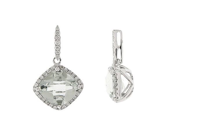  Amethyst Diamond Minimal Earring