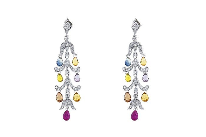Sapphire Diamond Chandelier Earring