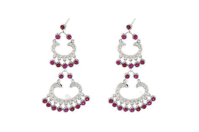 Ruby Diamond Chandelier Earring