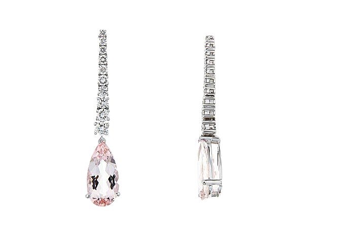 Pink Morganite Tear Drop Earring