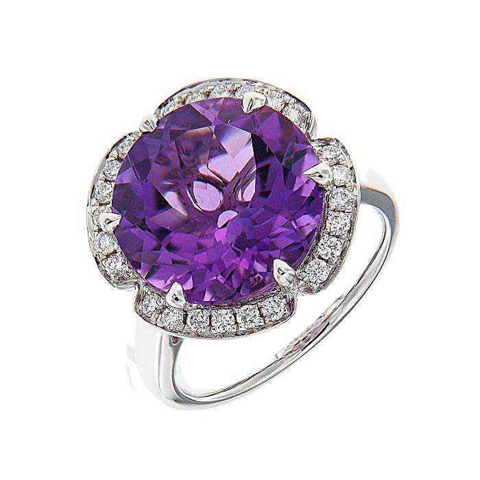 Amethyst Diamond Dress Ring