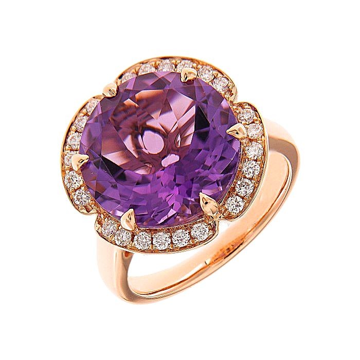 Amethyst Diamond Dress Ring