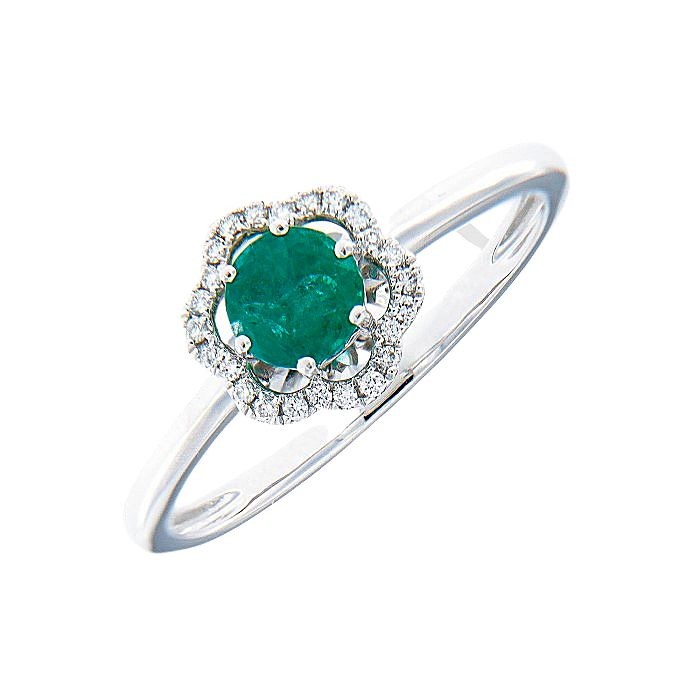 Emerald Diamond Minimal Ring