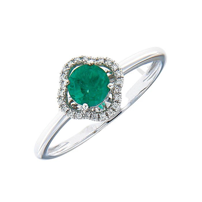  Emerald Diamond Minimal Ring