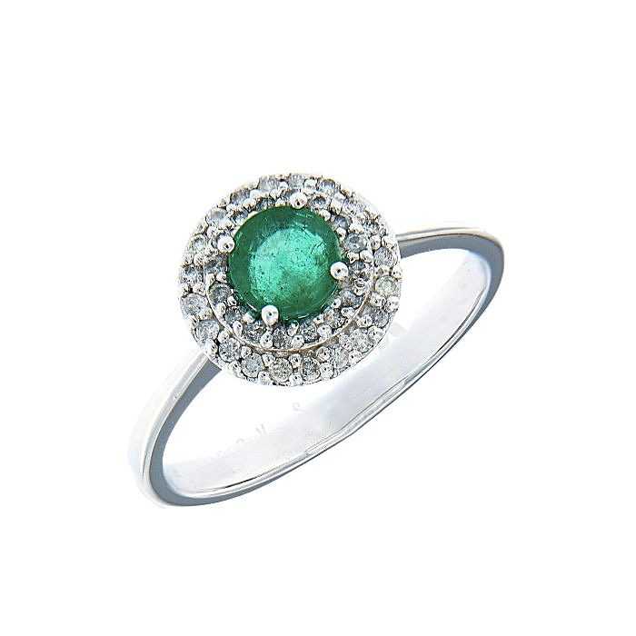  Emerald Diamond Minimal Ring