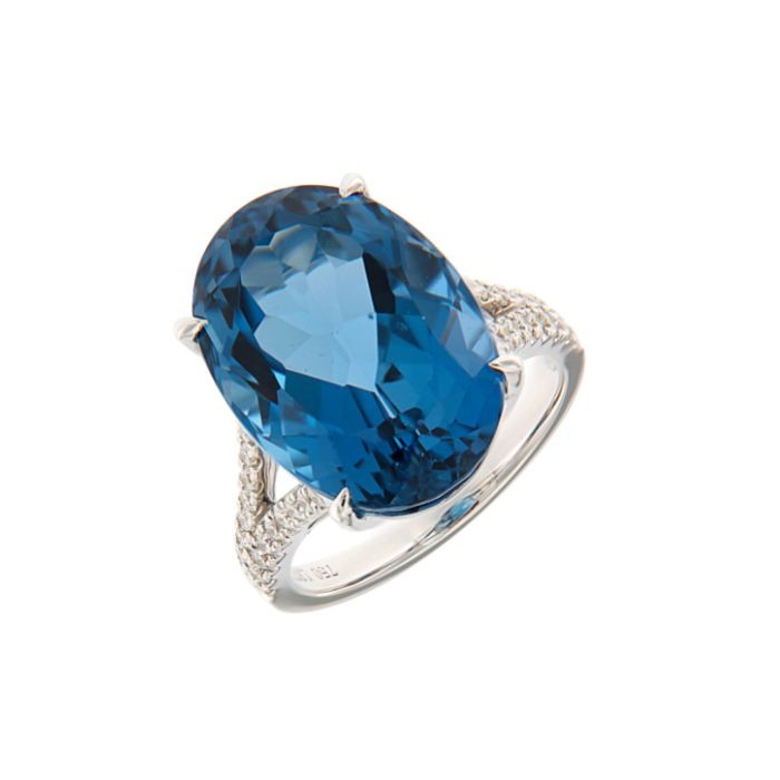 Topaz Diamond Statement Ring