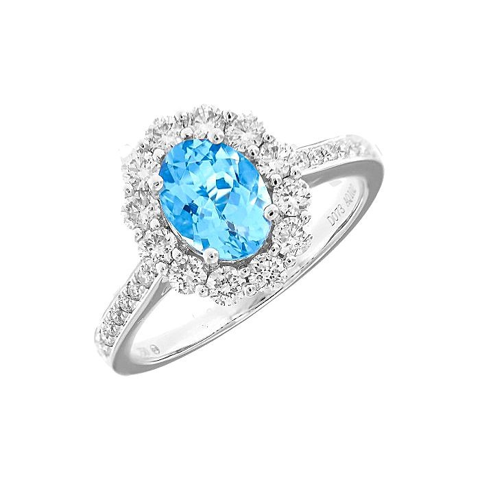  Aquamarine Diamond Fancy Ring