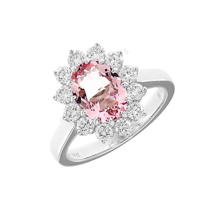 Pink Morganite Diamond Fancy Ring