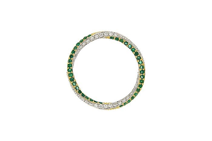 Diamond And Emerald Pendant