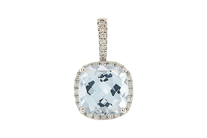Topaz Diamond Minimal Pendant