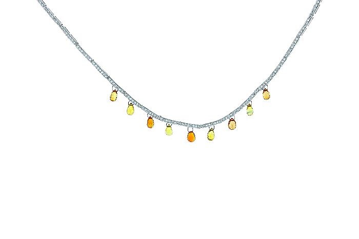 Diamond And Briolette Necklace