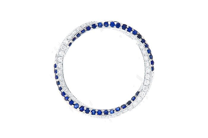  Diamond And  Blue Sapphire Pendant
